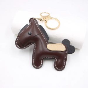 Faux Leather Pony Keyring - Bay